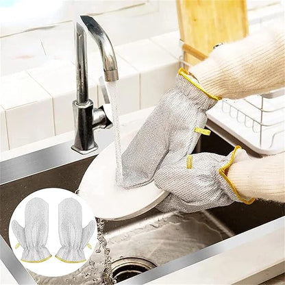 GRAY DISHWASH SCRUBBING GLOVES - Win Bachat