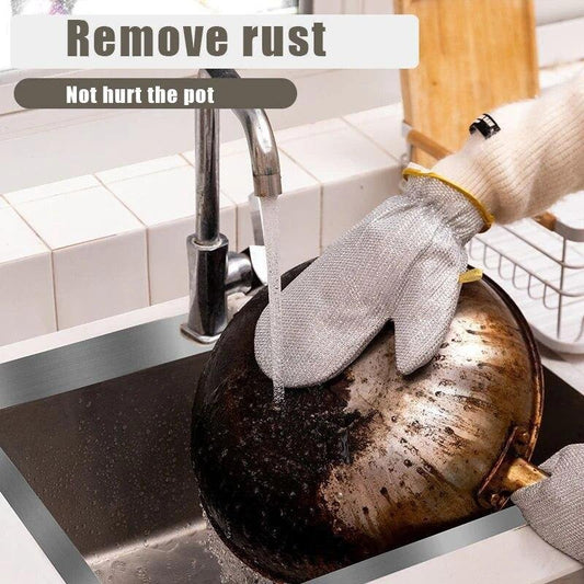 GRAY DISHWASH SCRUBBING GLOVES - Win Bachat