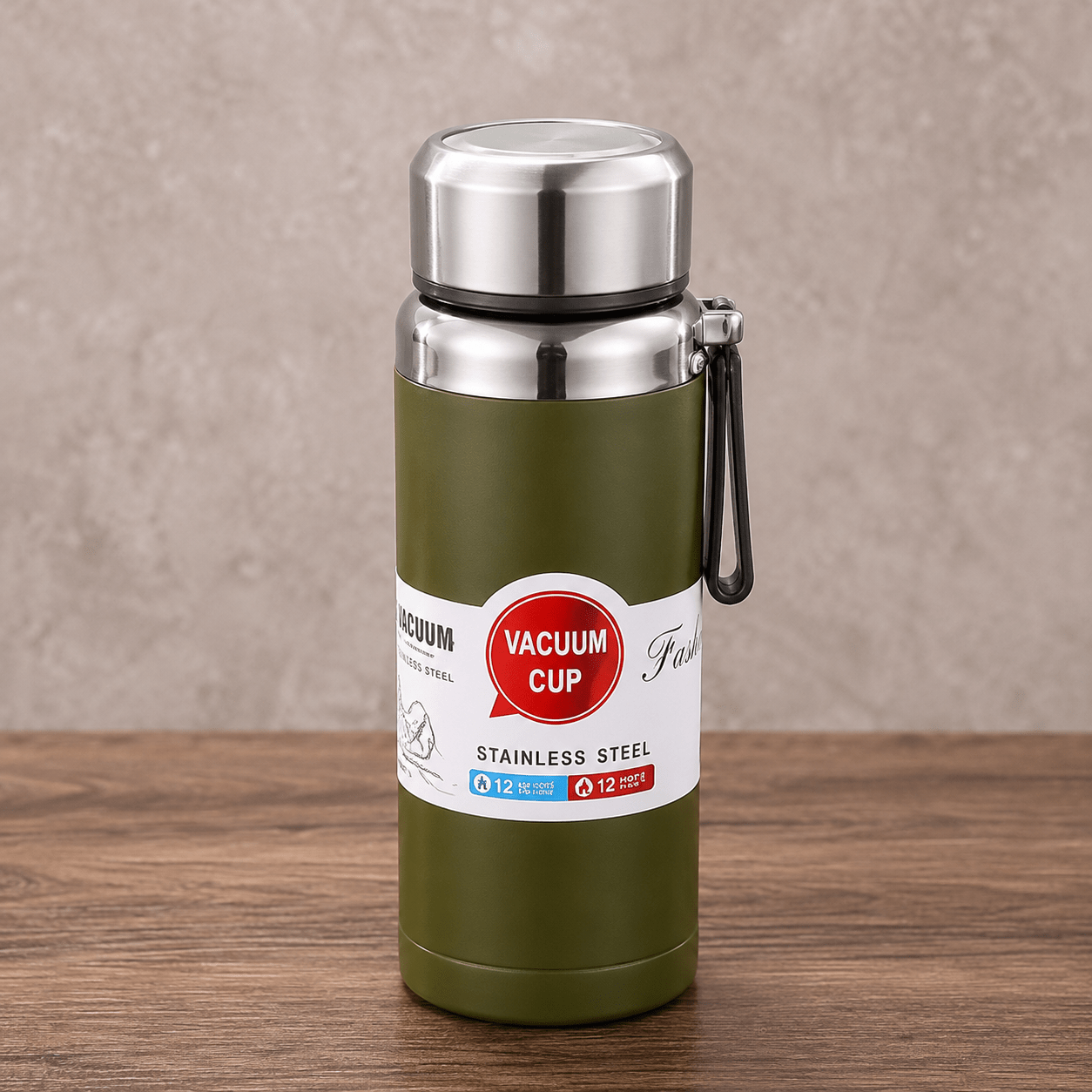 Green Cup-Style Stainless Steel Bottle - Win Bachat