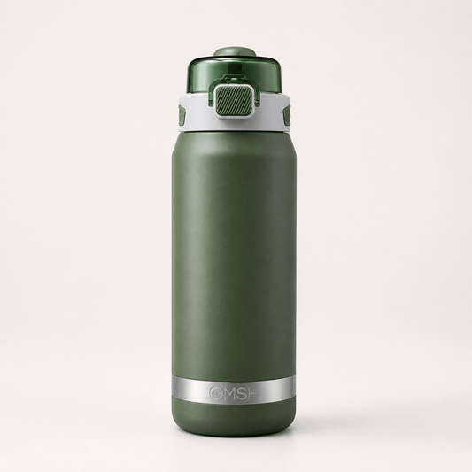 Green Lock Lid Vacuum Bottle - Win Bachat