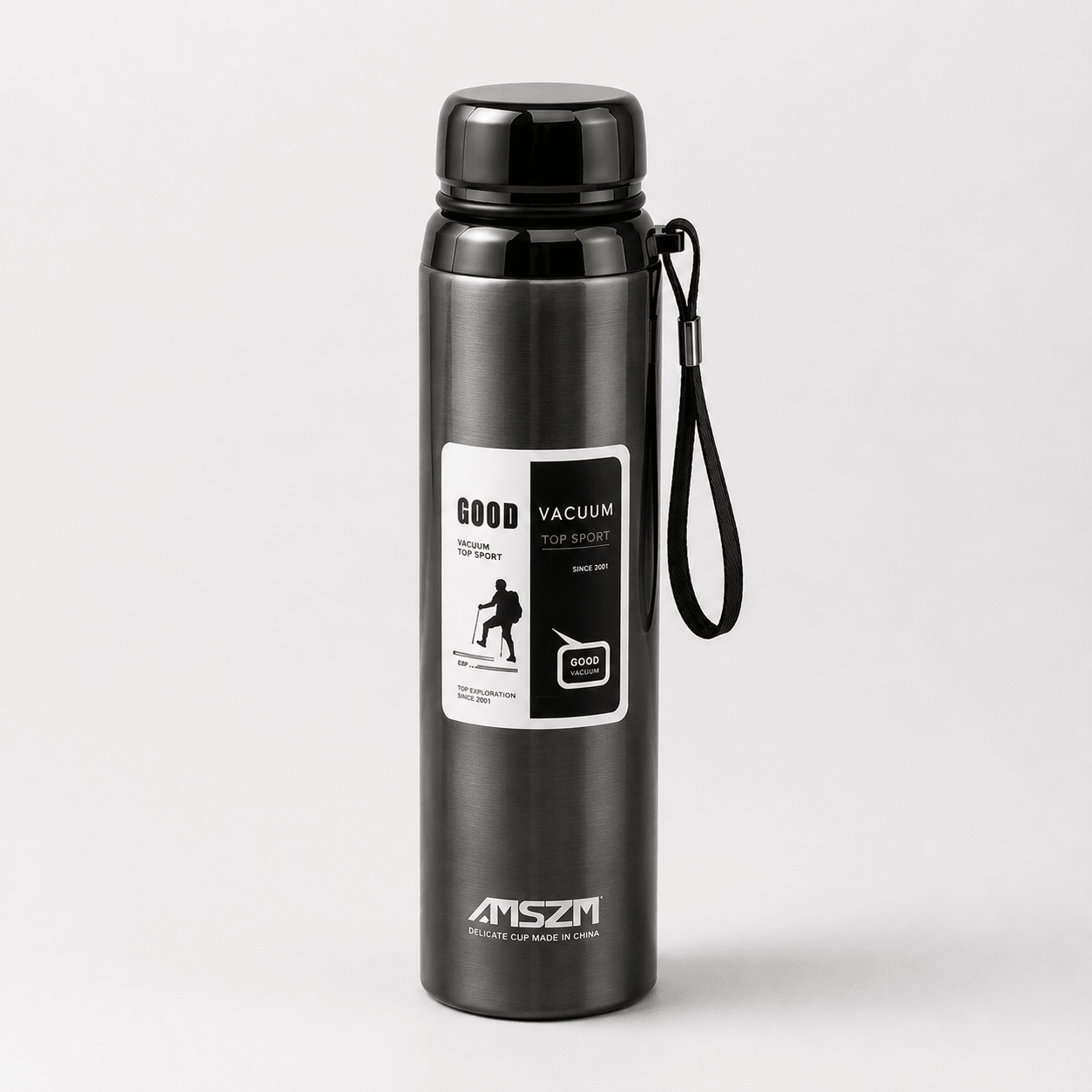 Grey Slim Travel Stainless Steel Bottle - Win Bachat