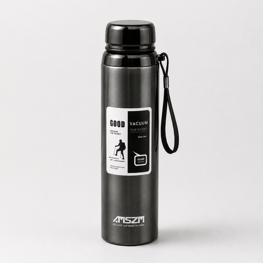 Grey Slim Travel Stainless Steel Bottle - Win Bachat