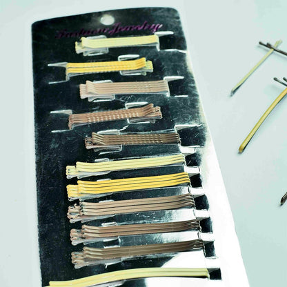 Hair Pins Brown & Cream Colours - B64 - 175 - Pins - Win Bachat