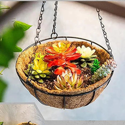 Hanging Coco Basket Planter with Chain – 8, 10, 12 & 14 Inch Sizes - Win Bachat