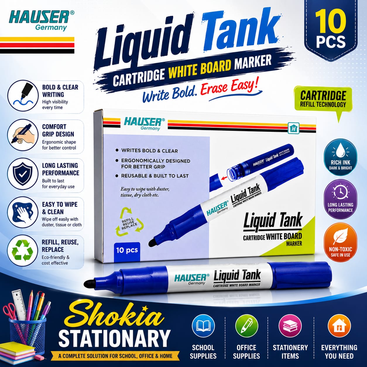 Hauzer White Board Marker Each - Win Bachat