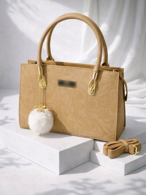 HIGH QUALITY TBM BAGS SHOULDER BAGS WITH FUR KEYCHAINS - HB006-2 - Win Bachat
