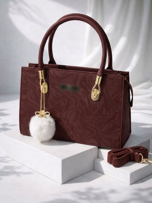 HIGH QUALITY TBM BAGS SHOULDER BAGS WITH FUR KEYCHAINS - HB006-3 - Win Bachat