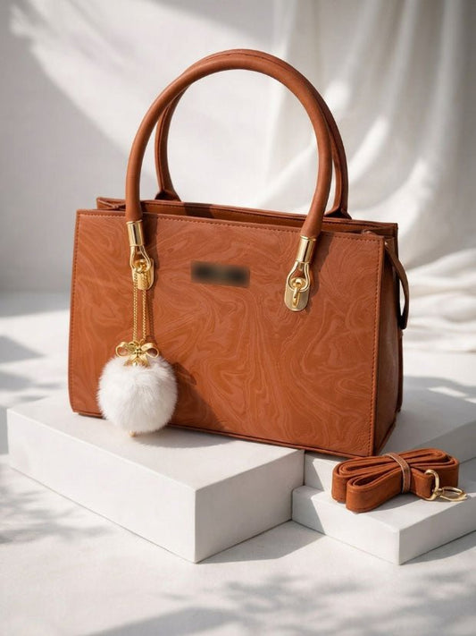 HIGH QUALITY TBM BAGS SHOULDER BAGS WITH FUR KEYCHAINS - HB006-7 - Win Bachat