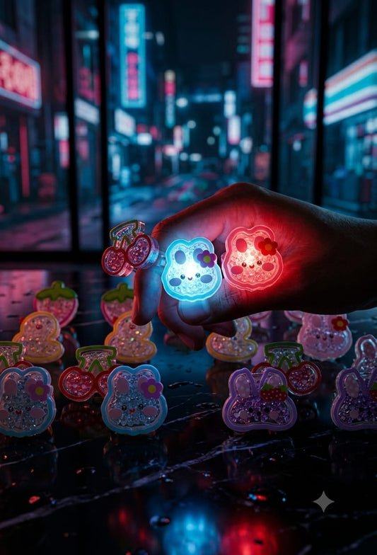 Kids LED Light-Up Cartoon Rings – Assorted Designs - Win Bachat
