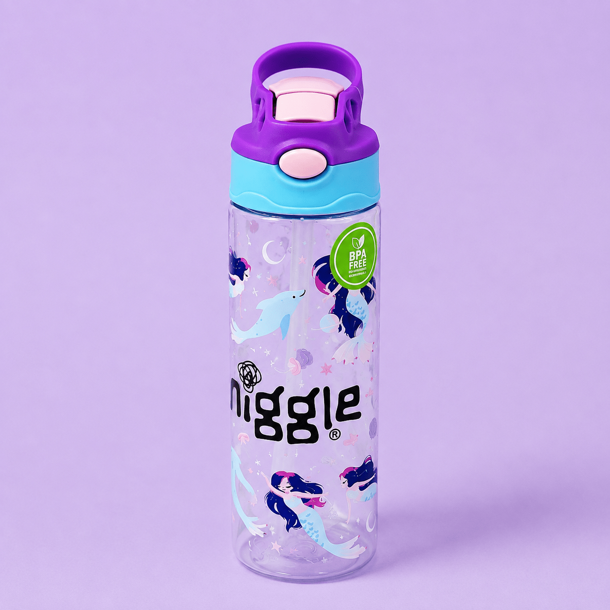 Kids Mermaid Plastic Flip Top Bottle - Win Bachat