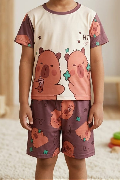 KIDS NIGHT FOR BABA WEAR SHIRT + SHORT - COTTON - Win Bachat