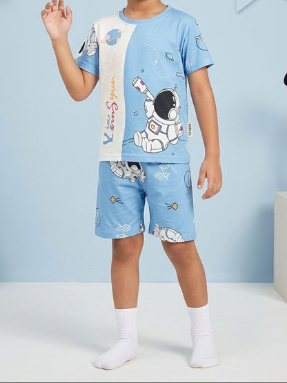 KIDS NIGHT FOR BABA WEAR SHIRT + SHORT - COTTON - Win Bachat