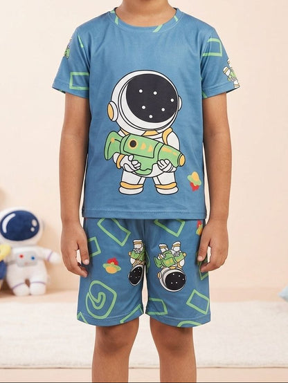 KIDS NIGHT FOR BABA WEAR SHIRT + SHORT - COTTON - Win Bachat
