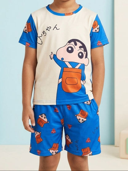 KIDS NIGHT FOR BABA WEAR SHIRT + SHORT - COTTON - Win Bachat