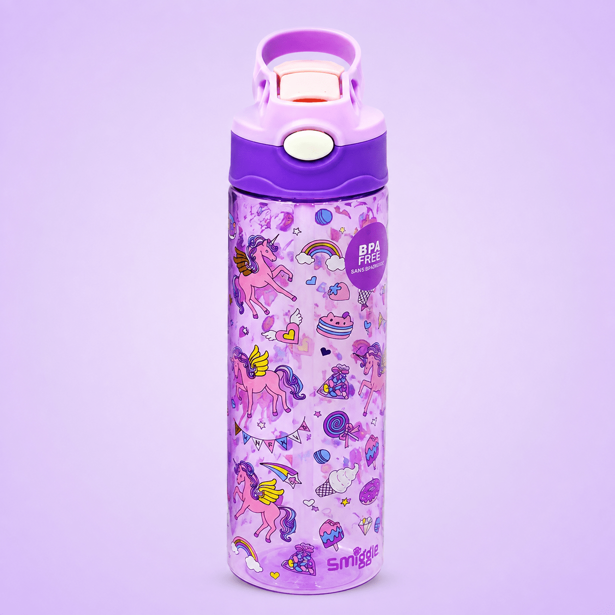 Kids Unicorn Plastic Flip Top Bottle - Win Bachat