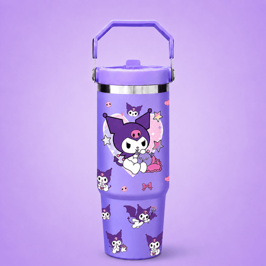 Kuromi Cartoon Print Insulated Tumbler – Heart Design - Win Bachat