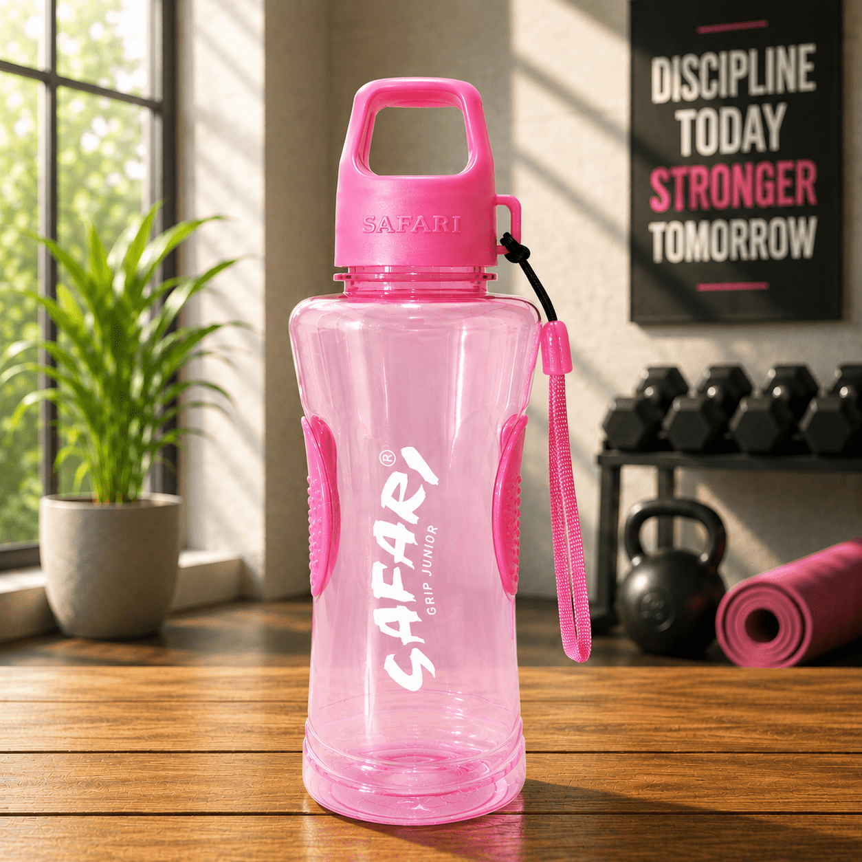 Light Pink Grip Water Bottle - Win Bachat