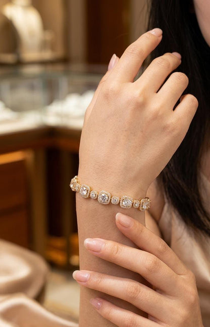 Luxury Gold-Tone Cubic Zirconia Tennis Bracelet for Women - Win Bachat