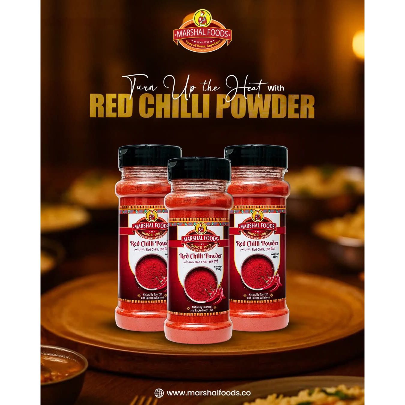 MARSHAL FOODS RED CHILLI BOTTLE - 150GM - Win Bachat