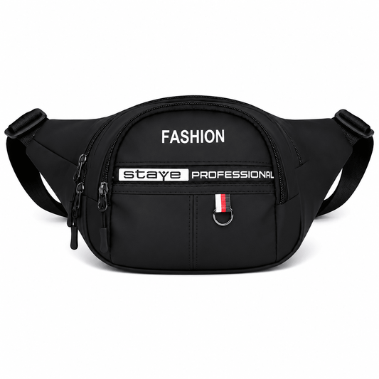 Men�S Waist Bag Stylish Nylon Fanny Pack Waterproof Crossbody Belt Bag - Black - Win Bachat