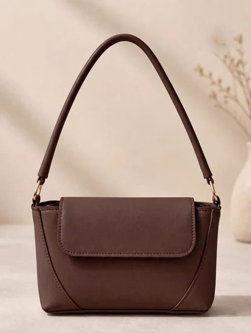 Minimalist Shoulder Bag - Chocolate Brown - Win Bachat