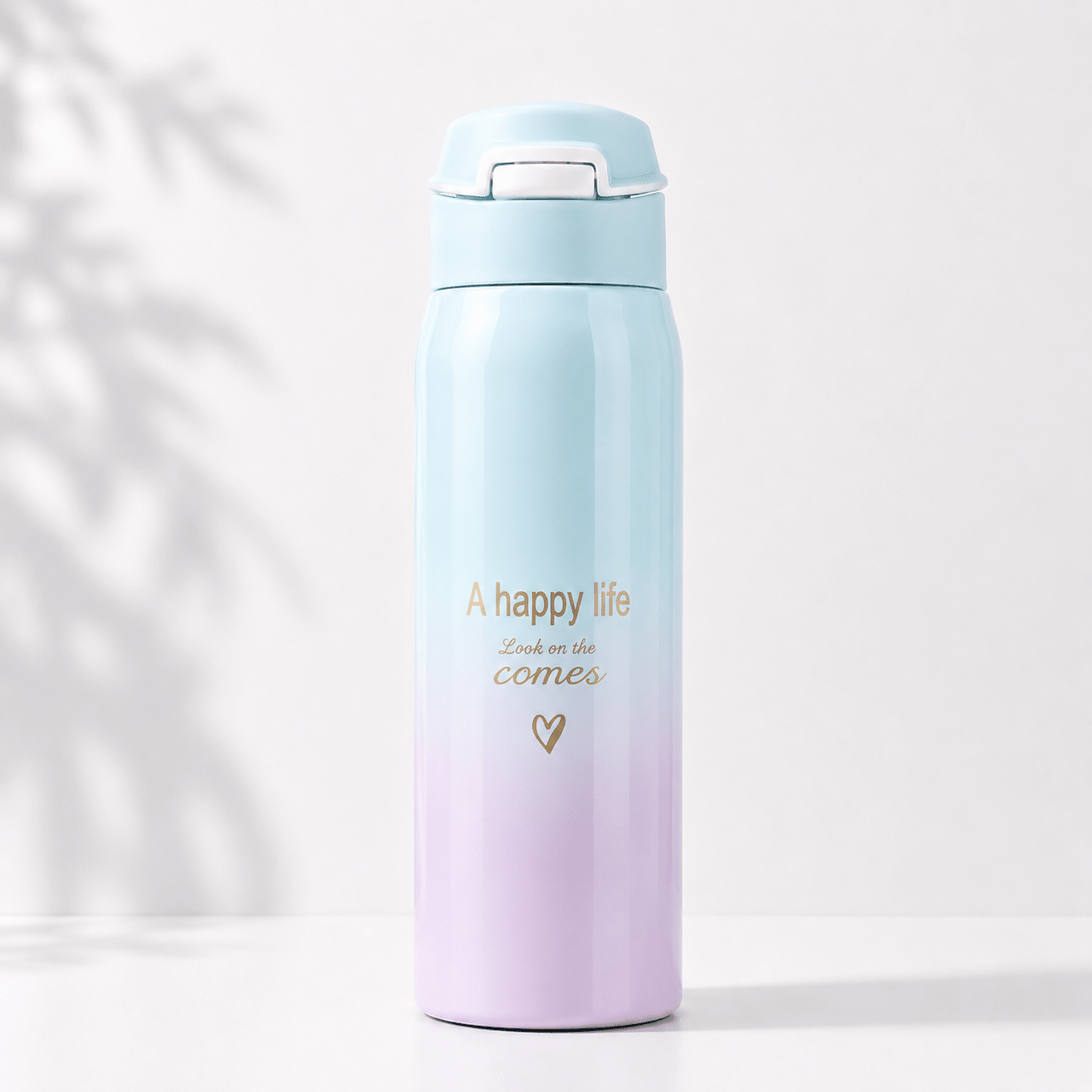 Mint Green & Lavender Pastel Gradient Flip Top Bottle - Win Bachat