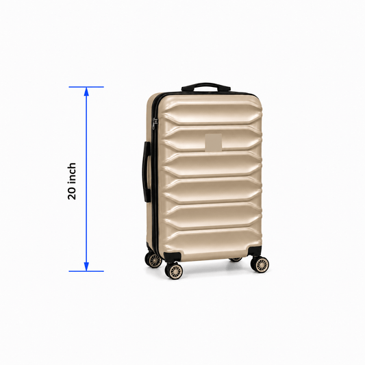Modern Hard Shell Spinner Suitcase - Champagne Gold - 20 Inch (Small) - Win Bachat