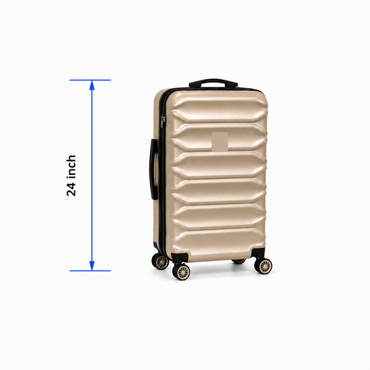 Modern Hard Shell Spinner Suitcase - Champagne Gold - 24 Inch (Medium) - Win Bachat