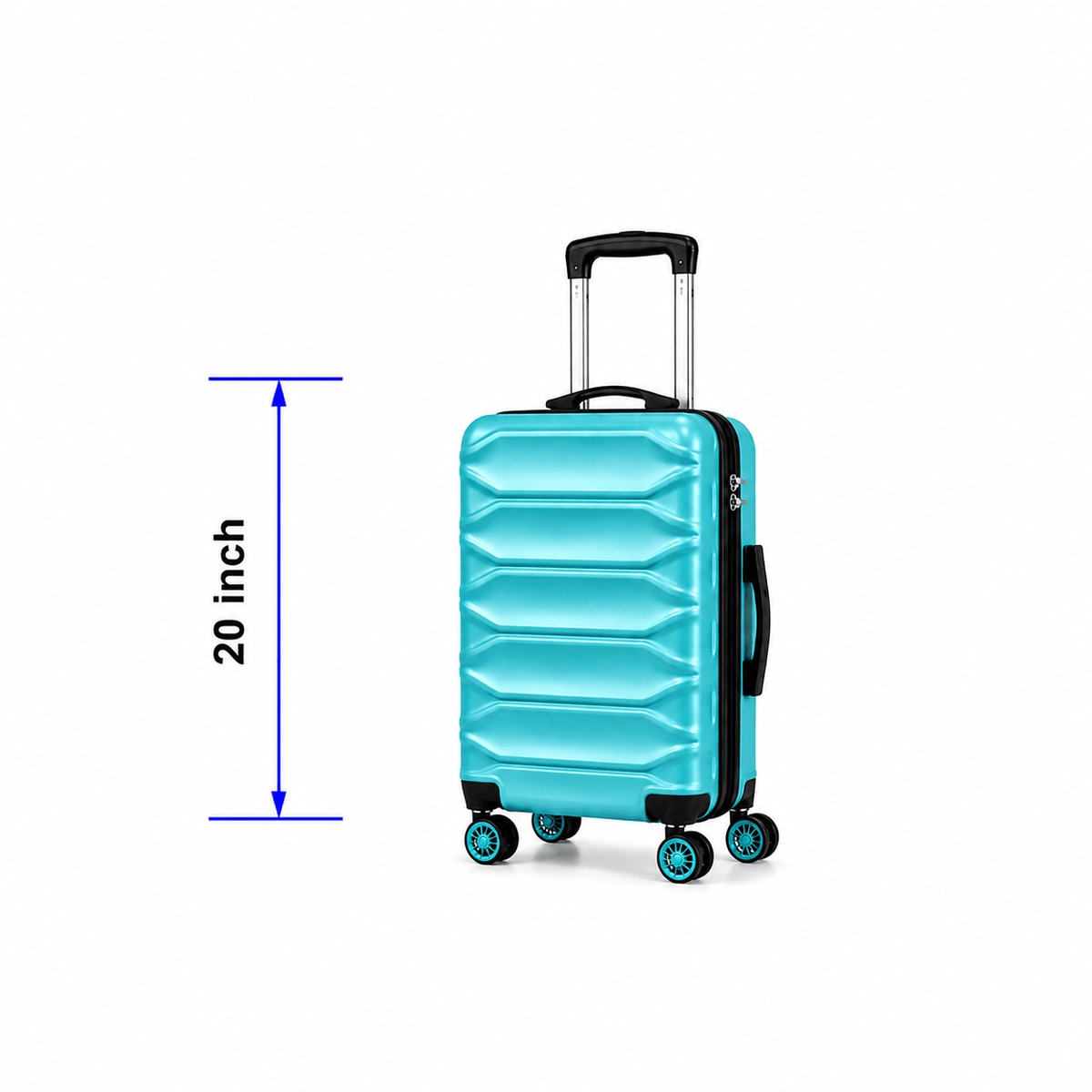 Modern Hard-Shell Spinner Suitcase - Light Blue - 20 Inch (Small) - Win Bachat