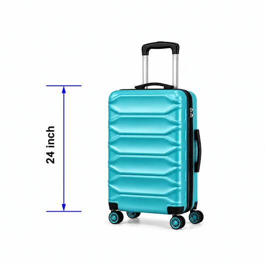 Modern Hard-Shell Spinner Suitcase - Light Blue - 24 Inch (Medium) - Win Bachat