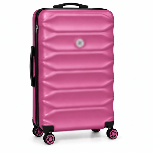 Modern Hard-Shell Spinner Suitcase - Metallic Pink - 20 Inch (Small) - Win Bachat