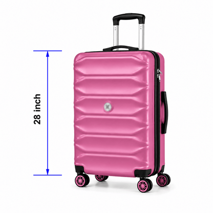 Modern Hard-Shell Spinner Suitcase - Metallic Pink - 28 Inch (Large) - Win Bachat