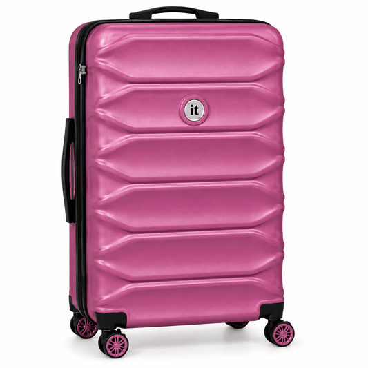Modern Hard-Shell Spinner Suitcase - Metallic Pink - Win Bachat