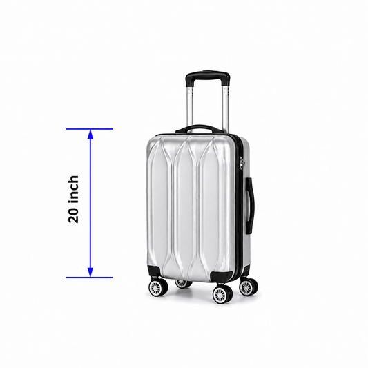 Modern Hard-Shell Spinner Suitcase - Silver - 20 Inch (Small) - Win Bachat
