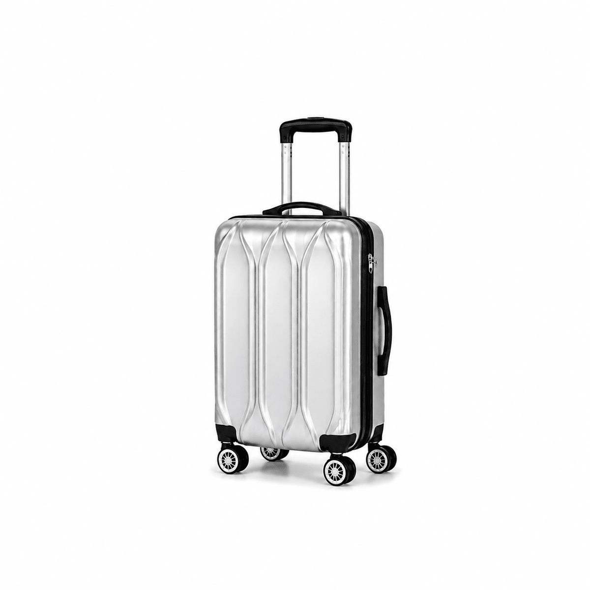 Modern Hard-Shell Spinner Suitcase - Silver - 20 Inch (Small) - Win Bachat