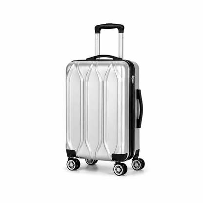 Modern Hard-Shell Spinner Suitcase - Silver - 24 Inch (Medium) - Win Bachat