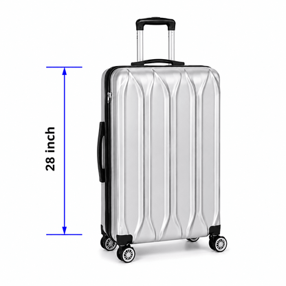 Modern Hard-Shell Spinner Suitcase - Silver - 28 Inch (Large) - Win Bachat