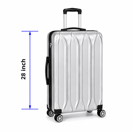 Modern Hard-Shell Spinner Suitcase - Silver - 28 Inch (Large) - Win Bachat