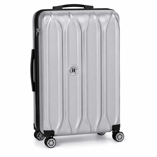 Modern Hard-Shell Spinner Suitcase � Silver - Win Bachat