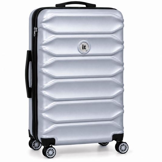 Modern Hard-Shell Spinner Suitcase � Silver - Win Bachat