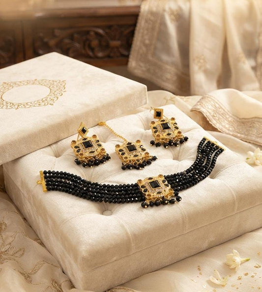 Multicolor Beaded Choker & Earrings Jewelry Collection Art - 1 - Win Bachat