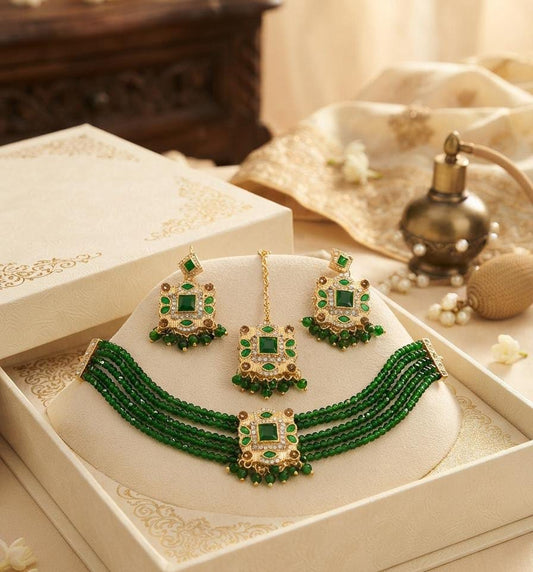 Multicolor Beaded Choker & Earrings Jewelry Collection Art - 2 - Win Bachat