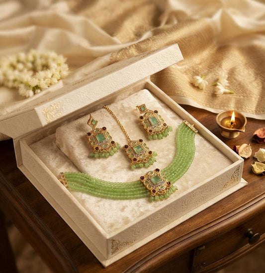 Multicolor Beaded Choker & Earrings Jewelry Collection Art - 4 - Win Bachat
