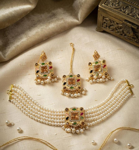 Multicolor Beaded Choker & Earrings Jewelry Collection Art - 7 - Win Bachat