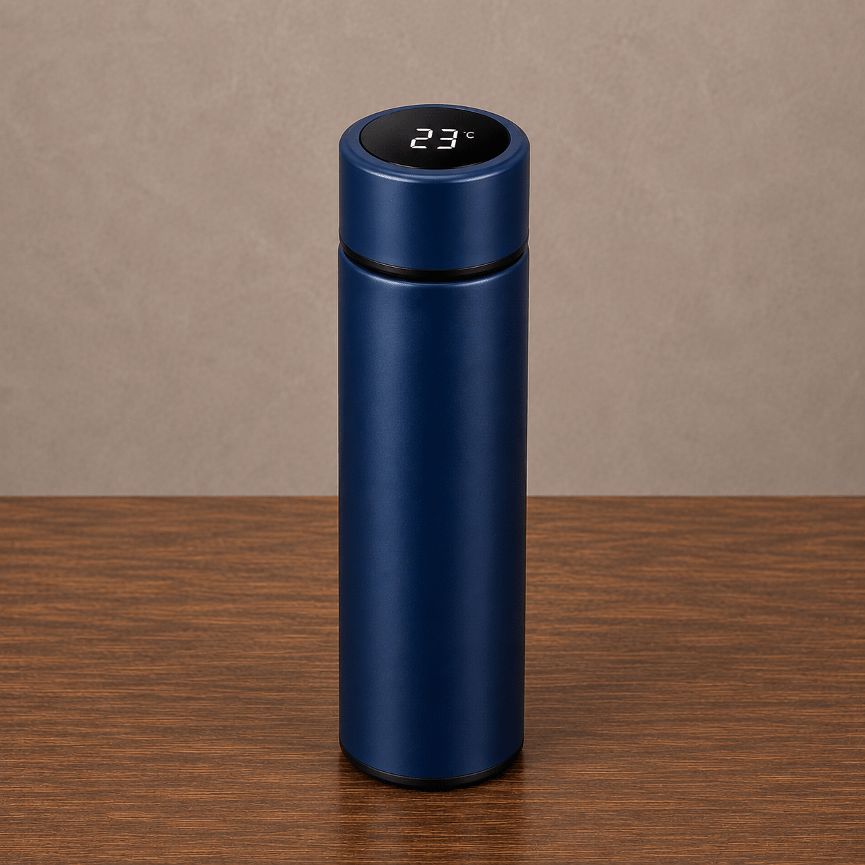 Navy Blue Digital Temperature Display Slim Flask - Win Bachat
