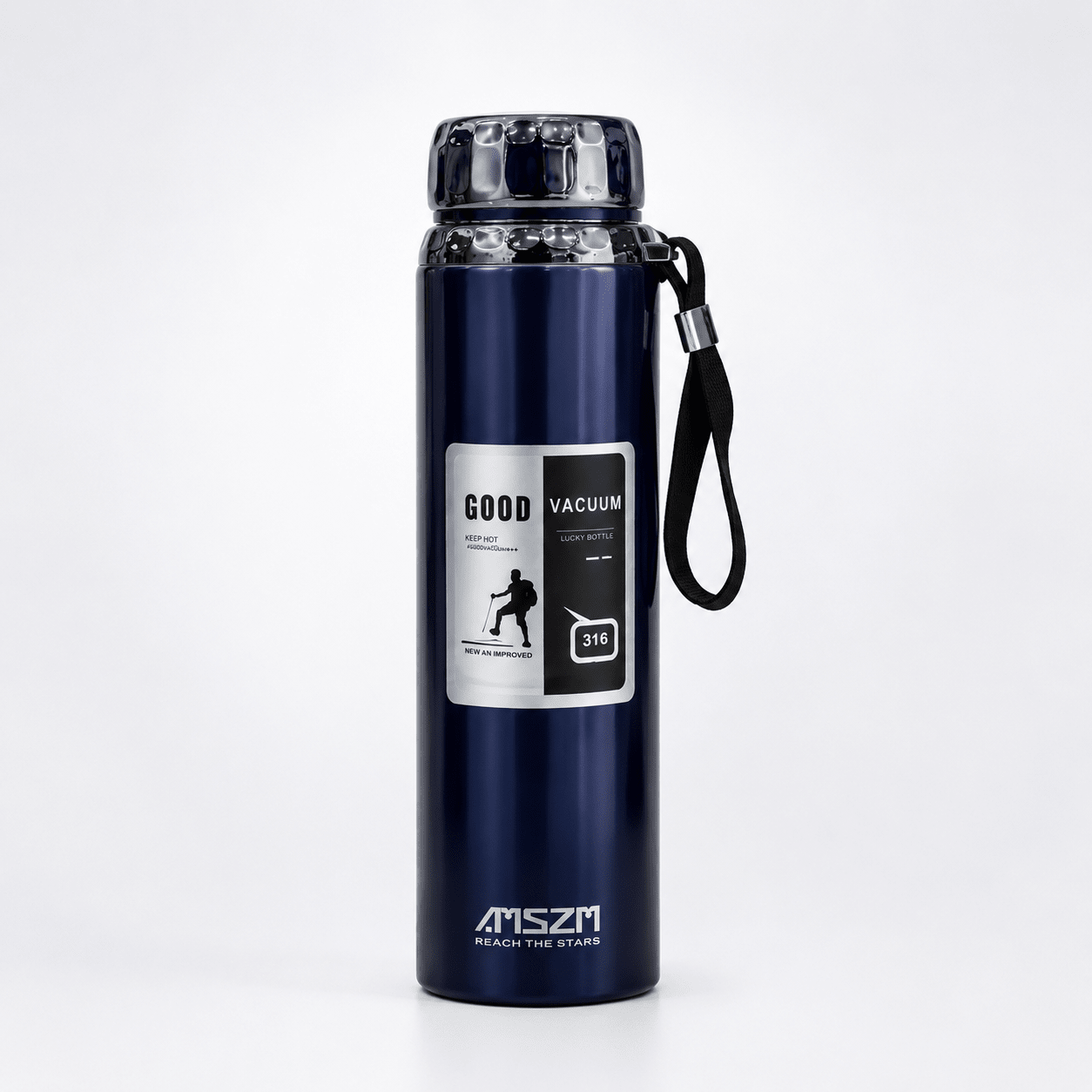 Navy Blue Stainless Steel Bottle - Win Bachat