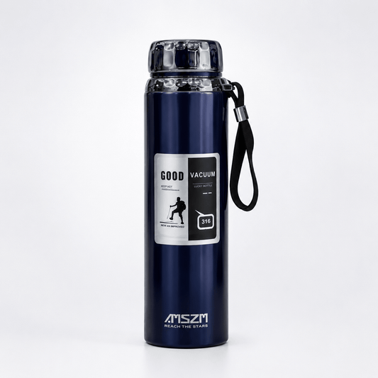 Navy Blue Stainless Steel Bottle - Win Bachat