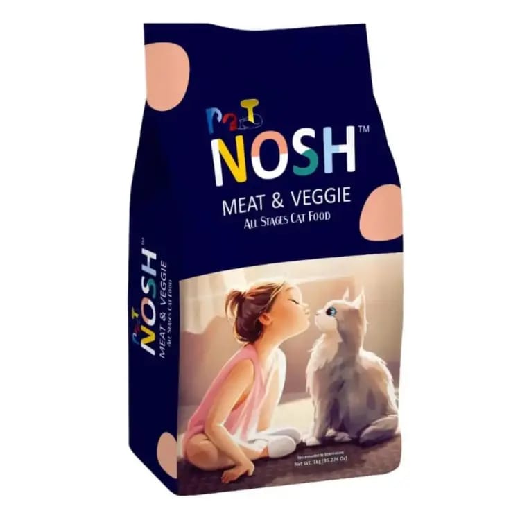 PET NOSH MEAT & VEGGIE ALL STAGES CAT FOOD - 1KG - Win Bachat