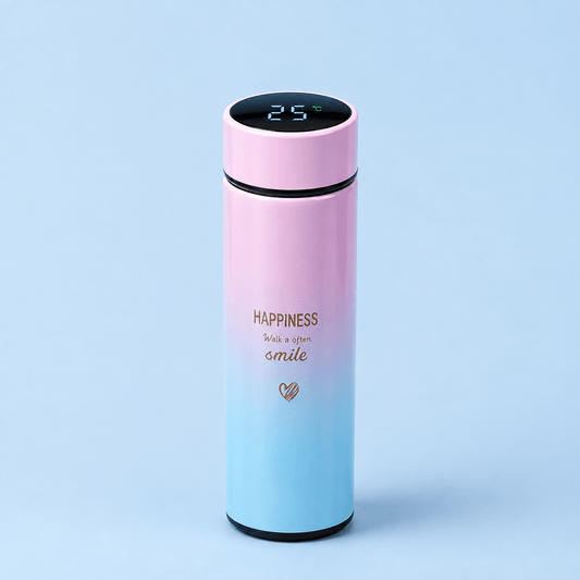 Pink & Blue Smart LED Temperature Display Vacuum Flask - Win Bachat