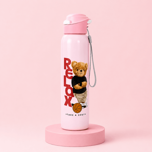 Pink Kids One-Touch Water Bottle - Win Bachat